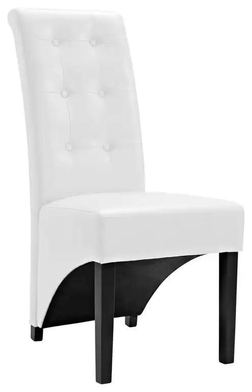 Modern White Preside Dining Vinyl Side Chair
