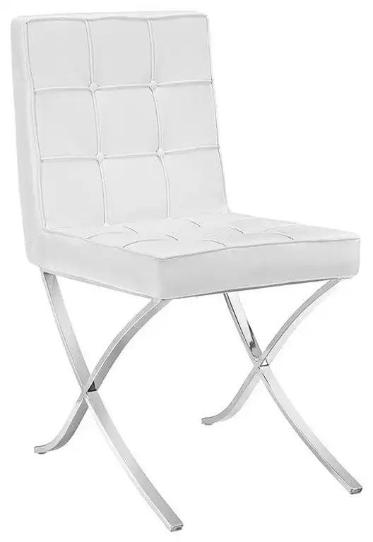 Modern White Trieste Vinyl Dining Chair