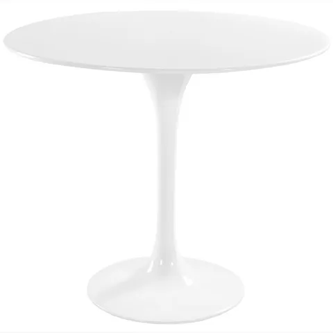 Modern White Tulip 36" Round Fiberglass Dining Table