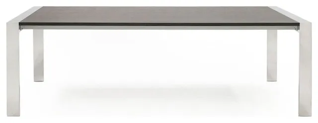 Modrest Fauna, Modern Elm Gray/Stainless Steel Chrome Dining Table