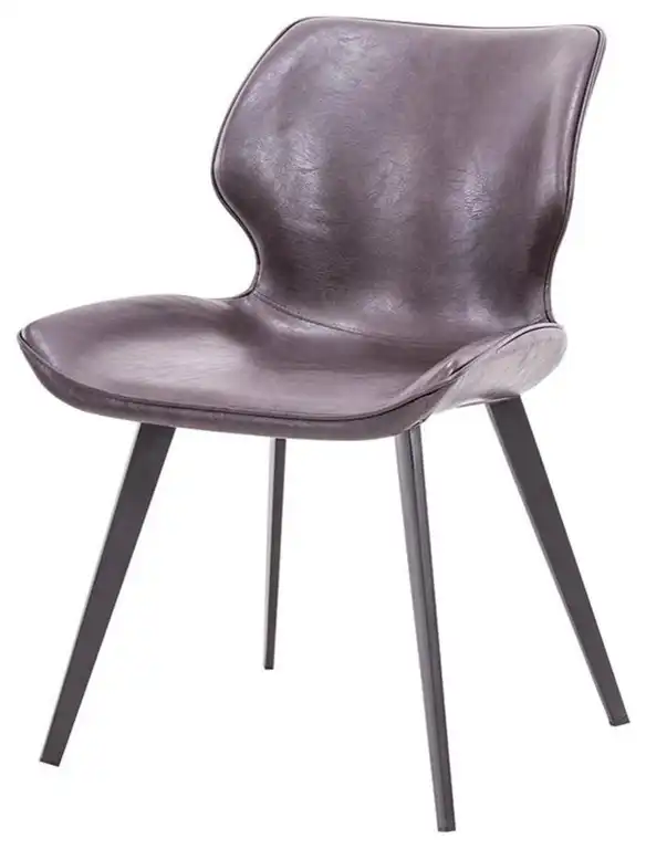 Modrest Moira 19" Modern Faux Leather Dining Chair in Dark Brown (Set of 2)