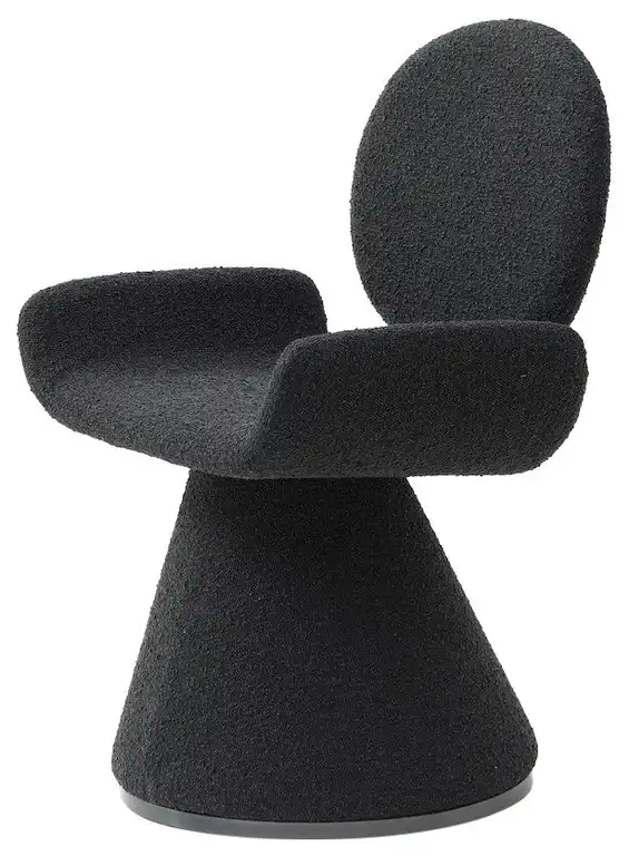 Modrest Neptune, Contemporary Black Fabric/Brushed Black Gun Dining Chair