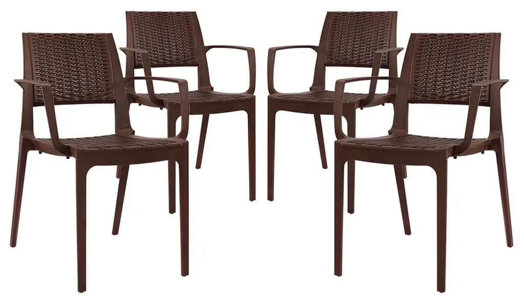 Modway Furniture Astute Dining Chairs, Set of 4, Coffee