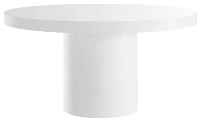 Modway Gratify 59" Round MDF Wood Dining Table in White Finish