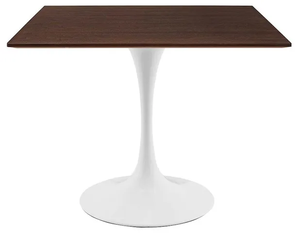 Modway Lippa 36" Square Dining Table in White/Cherry Walnut -EEI-5165-WHI-CHE