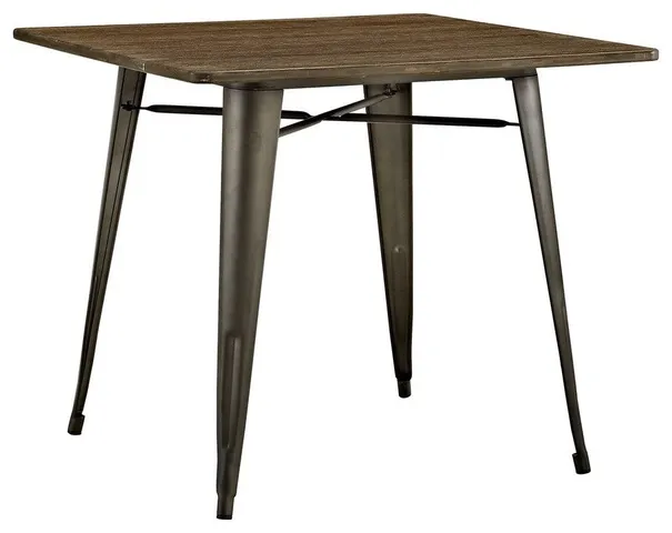 Modway Modway Alacrity 36" Square Wood Dining Table, Brown