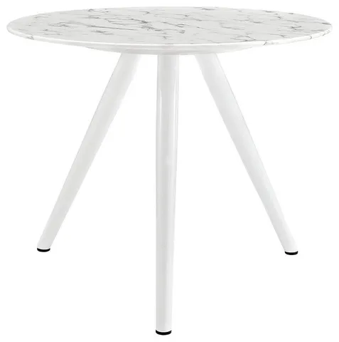 Modway Modway Lippa 36" Artificial Marble Dining Table With Tripod Base, White