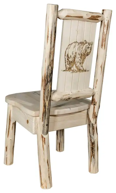Montana Log Collection Wood Chair In Ready To Finish MWKSCNLZBEAR