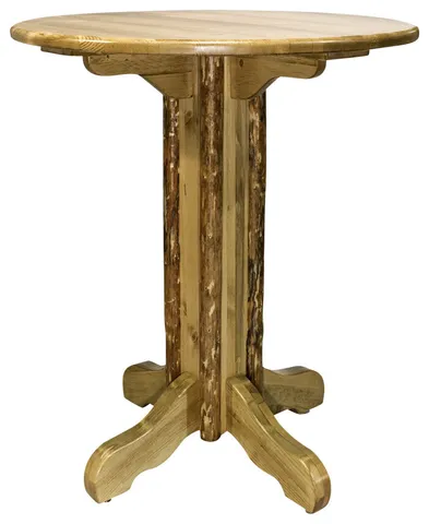 Montana Log Collection Wood Pub Table In Stain And Lacquer MWGCPTT