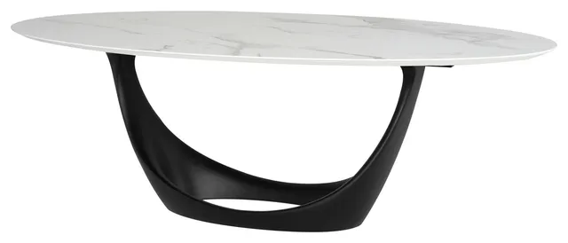 Montana White Ceramic Dining Table, HGNE330