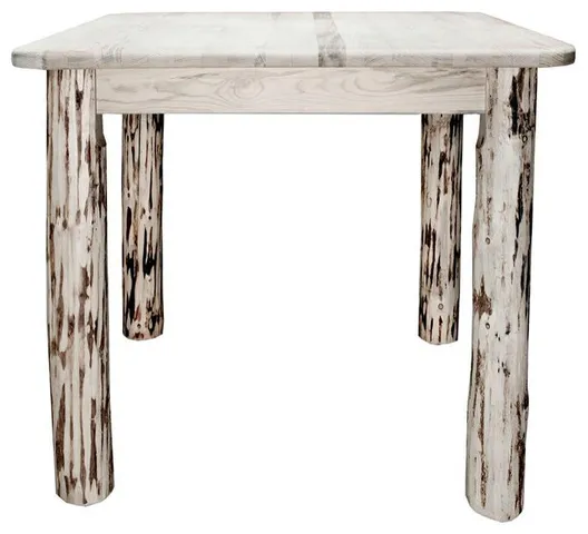 Montana Woodworks Counter Height Square 4 Post Wood Dining Table in Natural