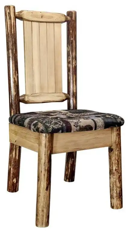 Montana Woodworks Glacier Country Handcrafted Wood Side Chair in Brown