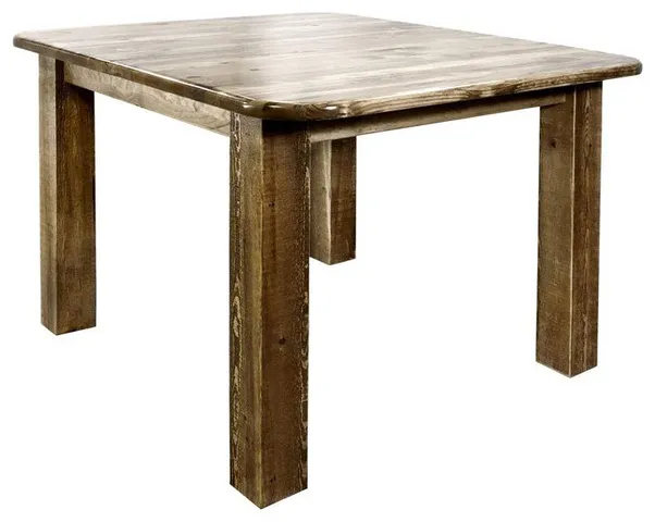 Montana Woodworks Homestead Square 4 Post Wood Dining Table in Brown