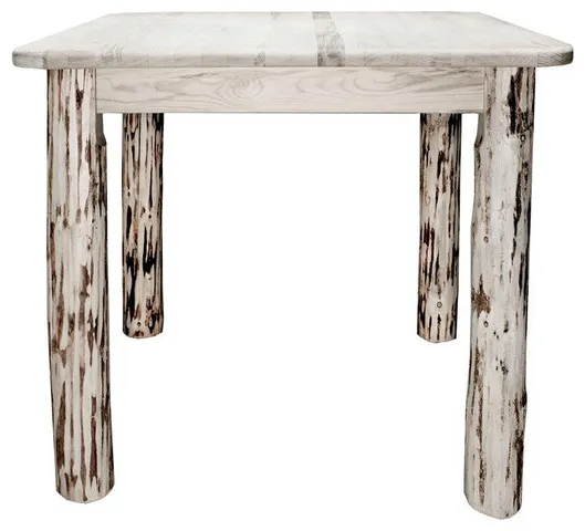 Montana Woodworks Square 4 Post Transitional Wood Dining Table in Natural