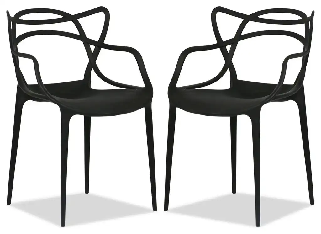 Monte Dining Chair, Black, 2-Pack