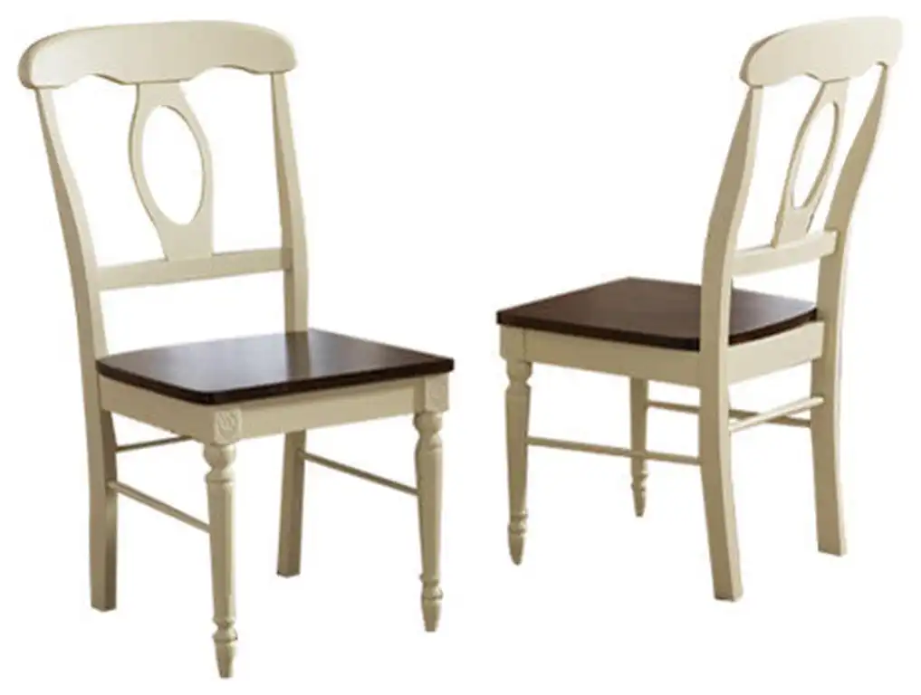 Napoleon French Country Buttermilk and Cherry Wood Dining Chair, Set of 2