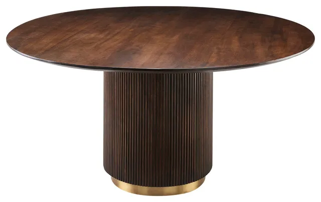 Nems 30"H x 60"W x 60"D Dining Table, Dark Mango Wood
