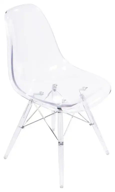 Nicer Furniture Set of 2 Transparent Clear - Side Chair Clear Leg