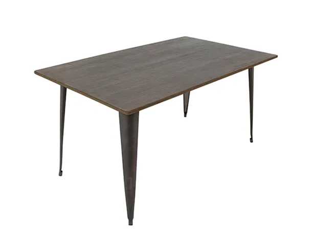 Oregon 59" Industrial-Farmhouse Dining Table, Antique/Espresso