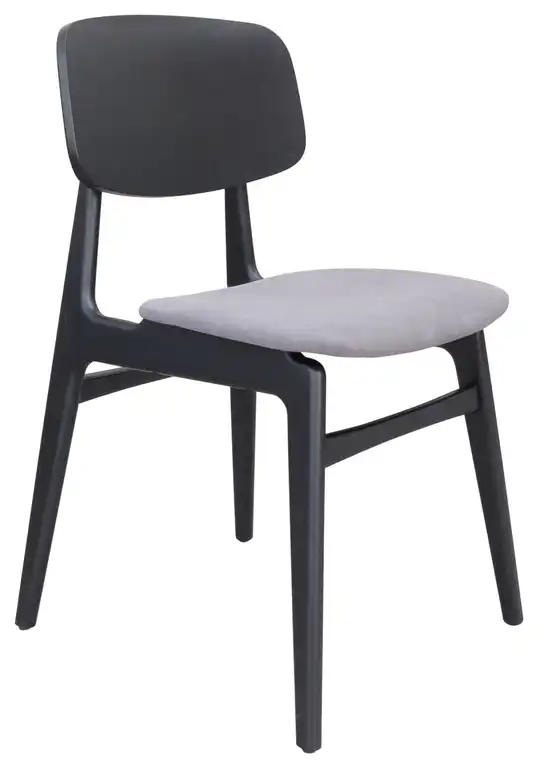 Othello Dining Chair, Set of 2, Gray and Black