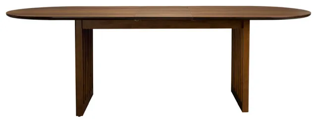 Oval Oak Adjustable Dining Table, Dutchbone Barlet, Dark Brown