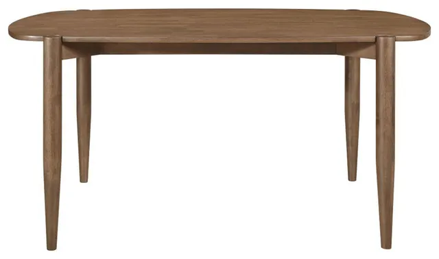 Oval Wooden Dining Table With Tapered Legs, Walnut