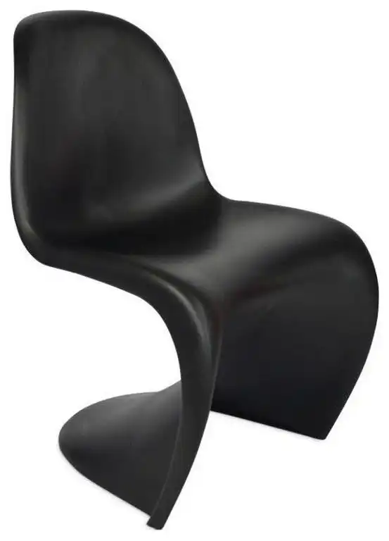 Panton Style Chair in Black (Matte Black)