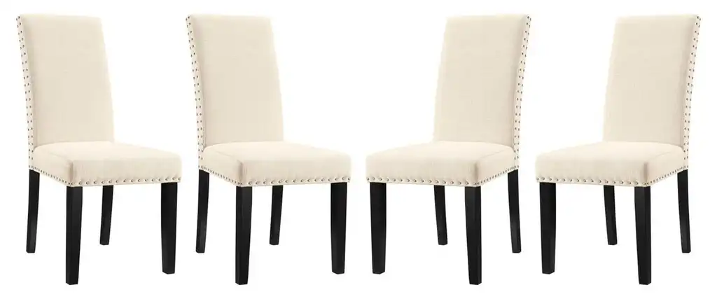Parcel Dining Side Chairs Fabric, Set of 4, Beige
