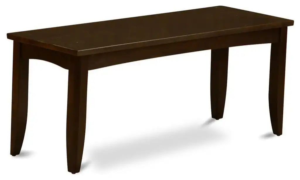 Parfait Dining Bench With Wood Seat In Cappuccino Finish