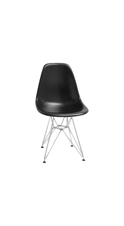 Paris Dining Side Chair with Chrome Legs, Set of 4, Black