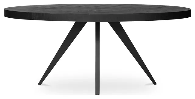 Parq Oval Black Acacia Dining Table