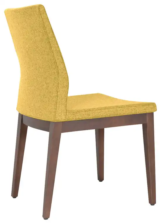 Pasha Wood High Back Chair, Solid Beech Walnut Finish Base, Amber Camira Wool
