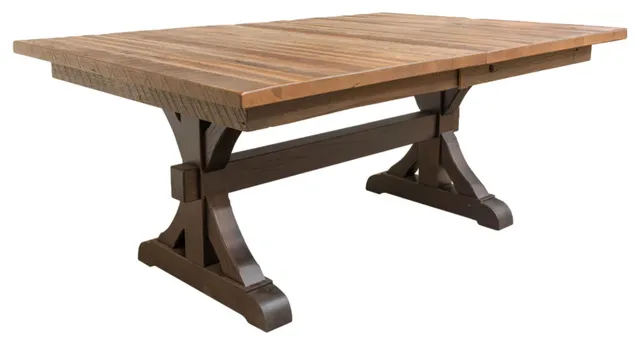 Pathway Reclaimed Barnwood Extendable Dining Table, Natural, 42x96, 2 Leaves