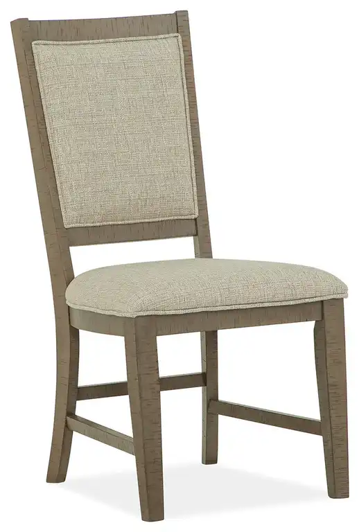 Paxton Place Dovetail Grey Step Upholstered Side Chair, Set of 2