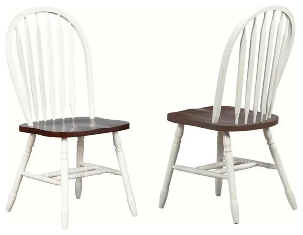 Pemberly Row 18" Traditional Solid Wood Dining Chair in White (Set of 2)