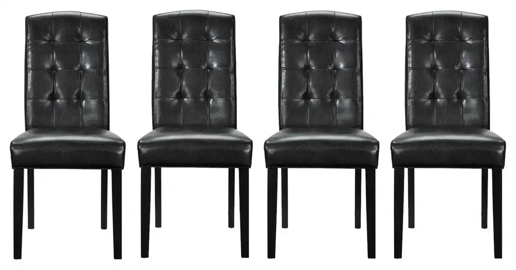 Perdure Dining Chairs Vinyl Set of 4 EEI-3464-BLK