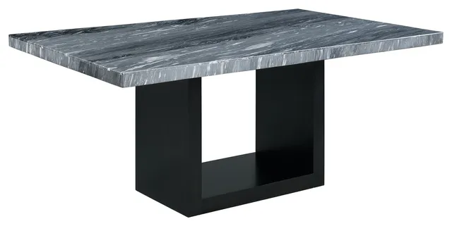 Picket House Furnishings Willow Marble Standard Height Table in Gray