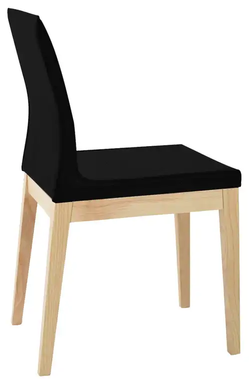 Polo Wood Chair, American Natural Ash Base, Black Bonded Leather