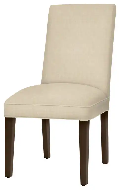 Preston Parsons Dining Chair With Dark Walnut Tapered Legs, Cream