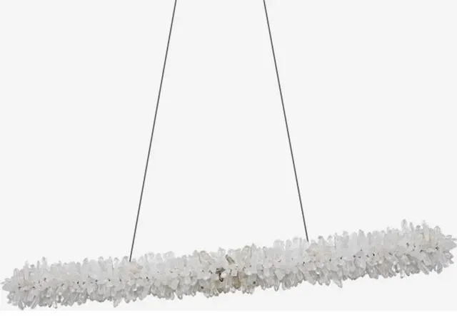 Quartz Crystal Linear Pendant Light, 39" L