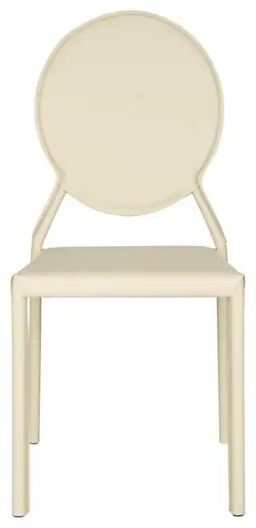 Racey 37''h Round Back Leather Side Chair Buttercreme