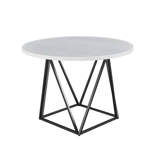 Ramona White Marble Top Round Dining Table