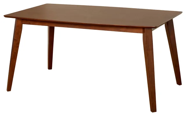 Rectangular Mid Century Table With Tapered Legs in Dark Walnut Finish