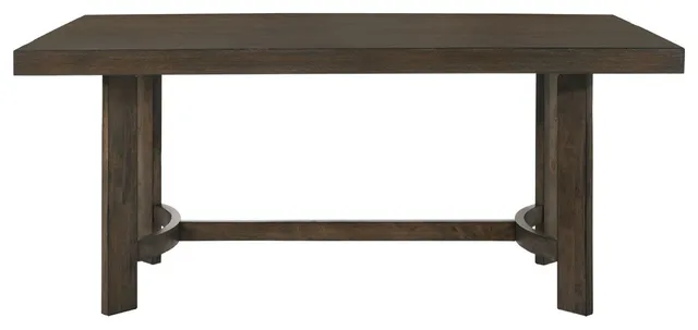 Rectangular Wooden Dining Table, Weathered Oak Finish