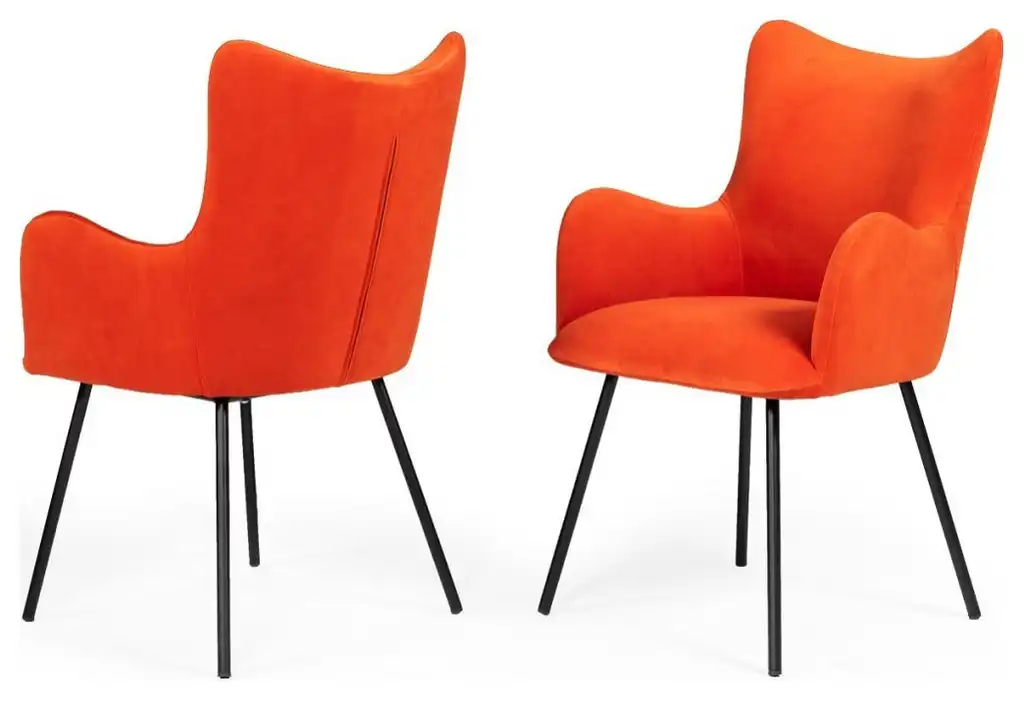 Red and Black Mid Century Modern Dining or Side Chair