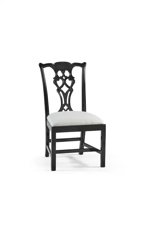 Reimagined Spark Chippendale Black Side Chair