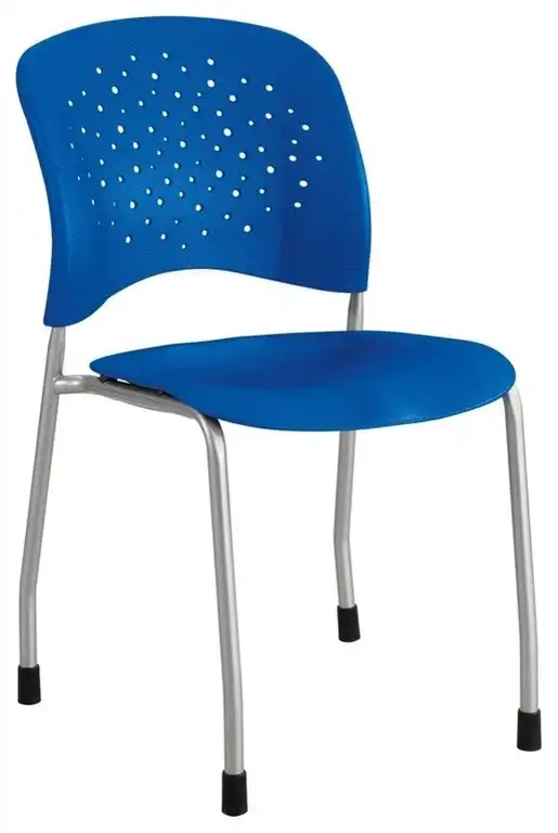ReveGuest Chair Straight Leg Round Back, Qty. 2 Blue