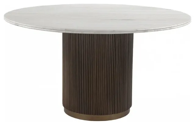 Ribbed Wood Round Dining Table, Oroa Mayfield