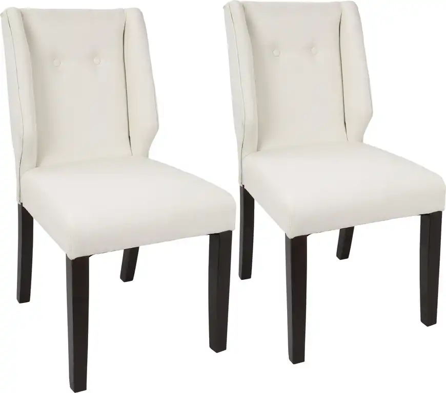 Rosario Contemporary Dining Chairs, Walnut, Set of 2, Cream
