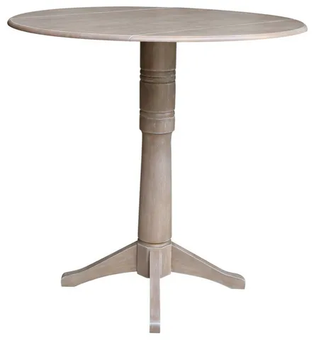 Round Dual Drop Leaf Pedestal Table